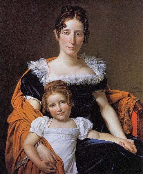 Jacques-Louis David The Comtesse Vilain XIIII and Her Daughter Sweden oil painting art